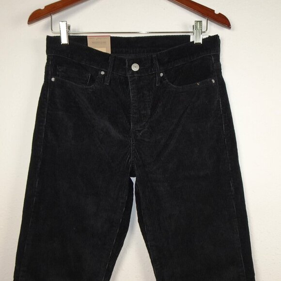 Levi's Corduroy Jeans Women's Size 29x30 Black Shaping Straight Slimming - Picture 2 of 9